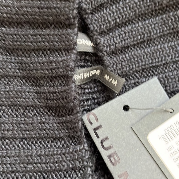 Club Monaco Sweater Vtg Cropped Black Medium NWT - Picture 5 of 9